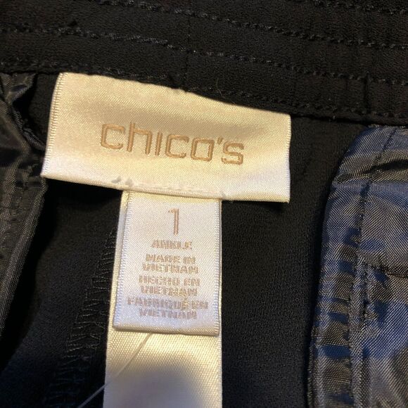 Chicos 1 Ultimate Fit Track Pant Black Medium Pockets Pull On Elastic Waist NWT - Picture 9 of 13